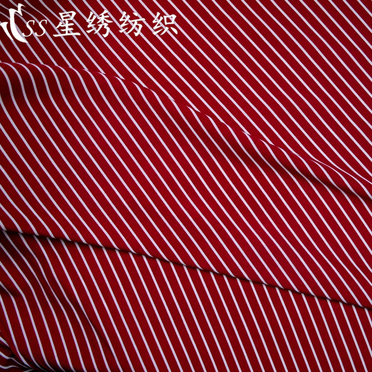 仿棉几何条纹印花时装花布垂顺亲肤透气春夏连衣裙衬衫拼接花布料