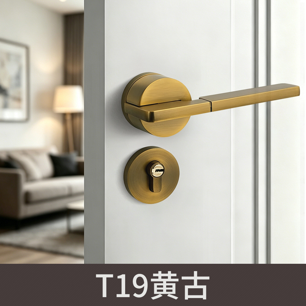 Aleación de aluminio cerradura de la puerta Hogar Universal manija de la puerta manija cerradura puerta de madera dormitorio habitación interior cerradura de la puerta