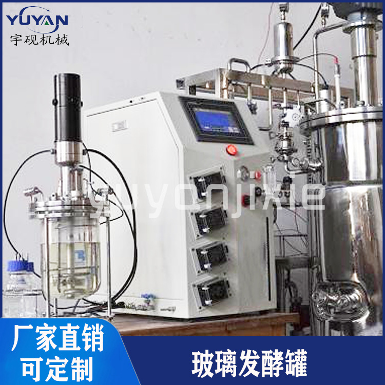 生物发酵罐菌种发酵罐小型玻璃厌氧发酵设备食品发酵罐玻璃反应釜