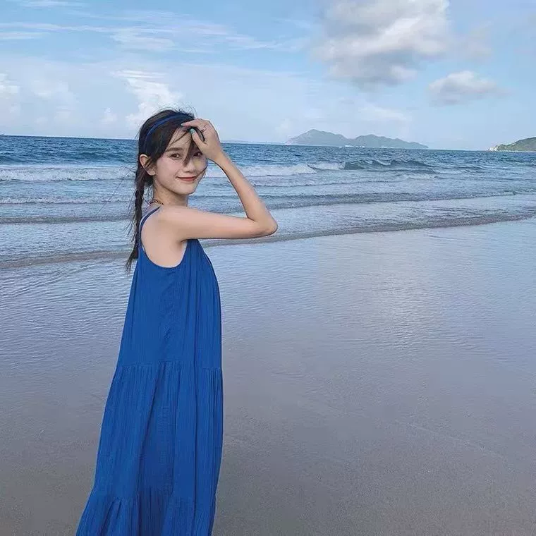 [Тинкер Белл] Летнее пляжное длинное платье, высококачественная однотонная пижама без рукавов, платье на подтяжках, ночная рубашка для женщин