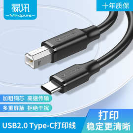 禄讯USB2.0 Type-C打印机数据线笔记本电子琴乐器手机typec打印线
