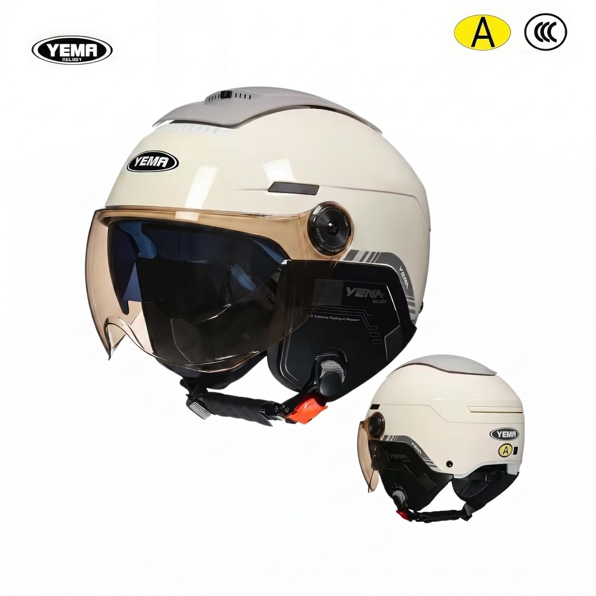 Mustang 3C Certified Ym370S Dual-Mirror Half Helmet New National Standard Motorcycle Electric Vehicle Safety Helmet New Model Summer Ventilation