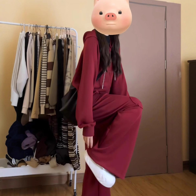 纯棉美式炸街运动服套装女秋季韩版宽松时尚卫衣休闲两件套跑步潮|undefined