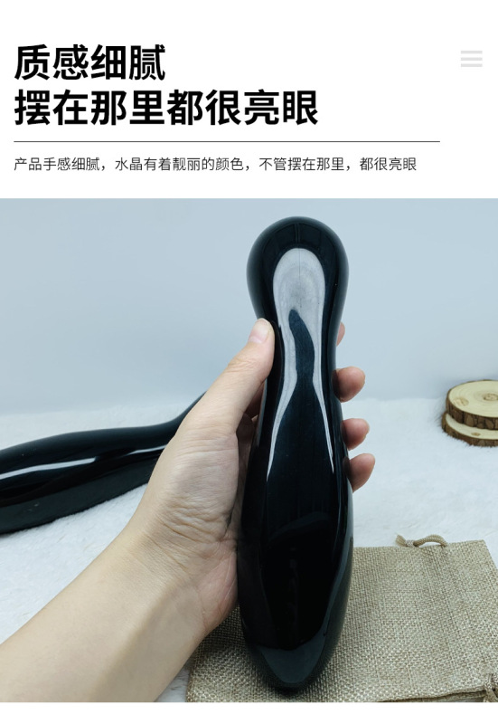 专供 天然水晶黑曜石水晶按摩棒 热销 图 4