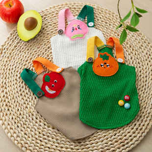 Tragable Pet Clothes Spring and Summer Thin Breathable Two-legged Cat Puppy Sling Fruit Cat Clothing
