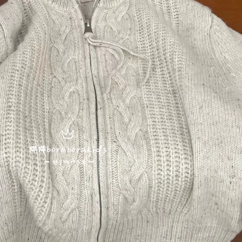 Летняя одежда, демисезонный свитер, детская связаная down jacket, кардиган на молнии, детская одежда, для подростков