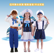 男童套装万圣儿童男水手节日派对演出服装 水手服海军表演服装