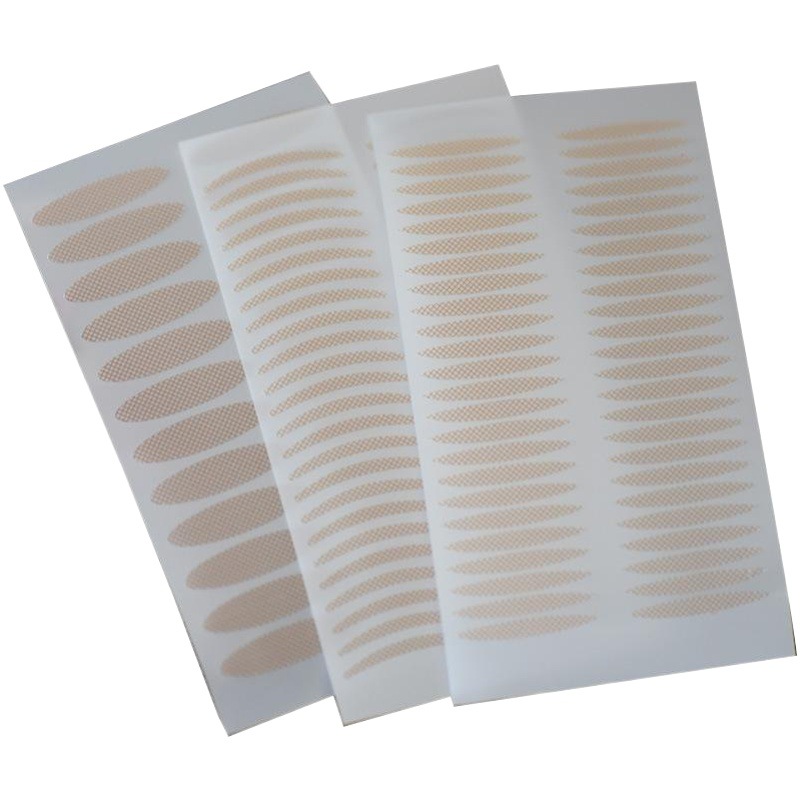 Lace mesh double eyelid stickers olive-shaped breathable non-reflective flesh-colored eye stickers natural mesh with glue spot