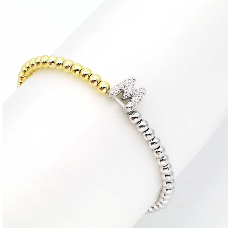 13g Weight Copper Pendant Material Zircon Inlay Material Bracelets Classification Copper Chain Material ball chain Chain Type 1 Piece Quantity Holiday, Daily Occasion Copper Material Letter Pattern All Seasons Season Women's Gender Plating Design Modern Style Style Wholesale Jewelry Modern Style Letter Copper Zircon Plating Bracelets Ball Chain 16