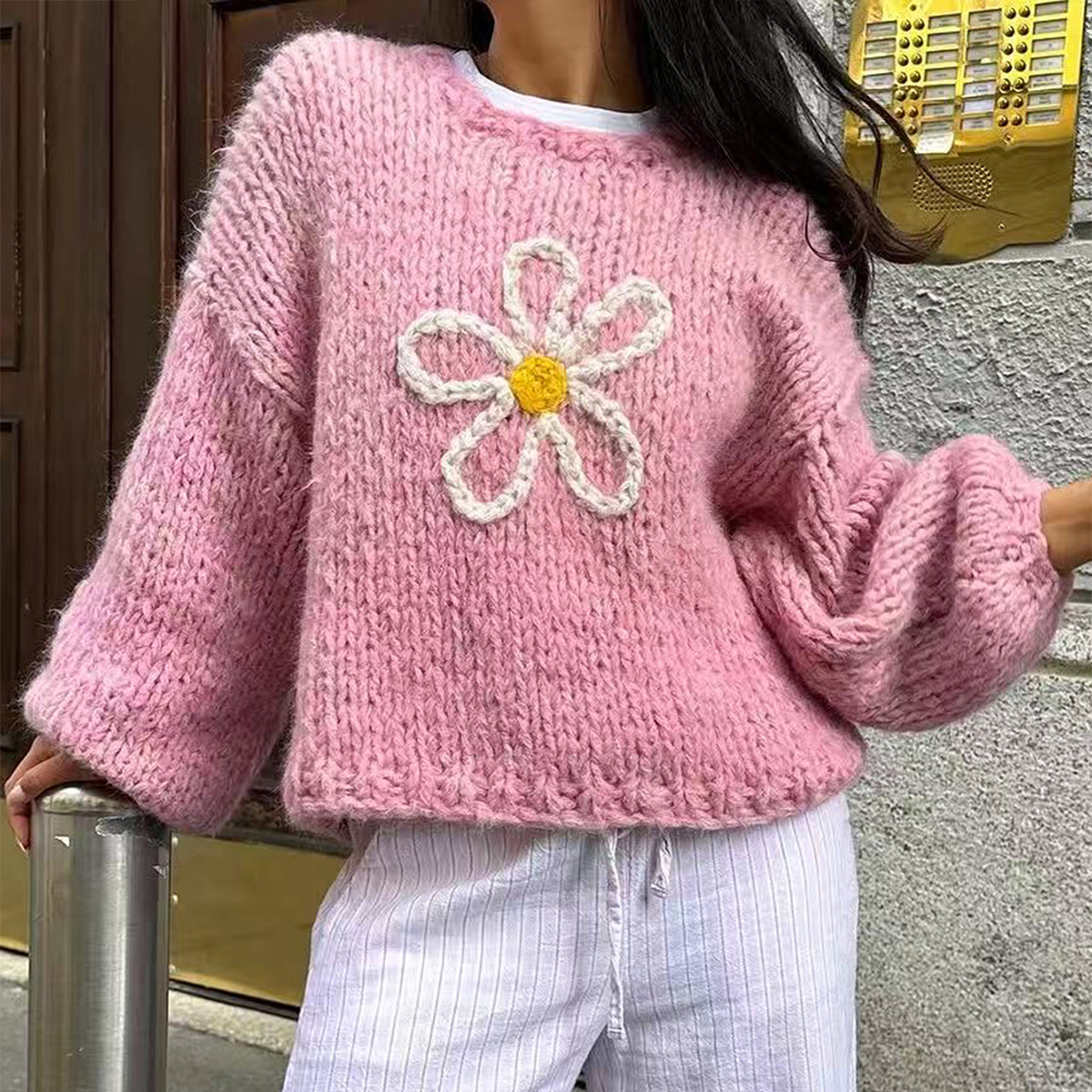 Kaikuo transfronterizo europeo y americano de lana casual manga larga camiseta abrigo suéter de mujer otoño y invierno 2025 estación independiente de Amazon