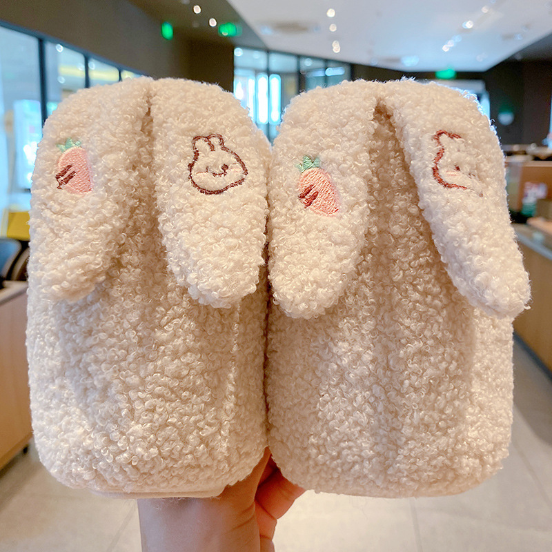 儿童可爱兔子羊羔绒袖套秋冬防污耐脏护袖男女童保暖手臂袖套小孩|undefined