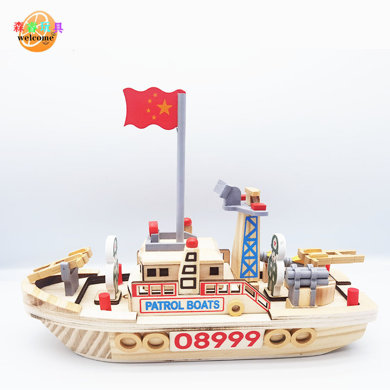 Wholesale wooden cruiser nautical model toy children's educational toy simulation model scenic spot stall hot sale