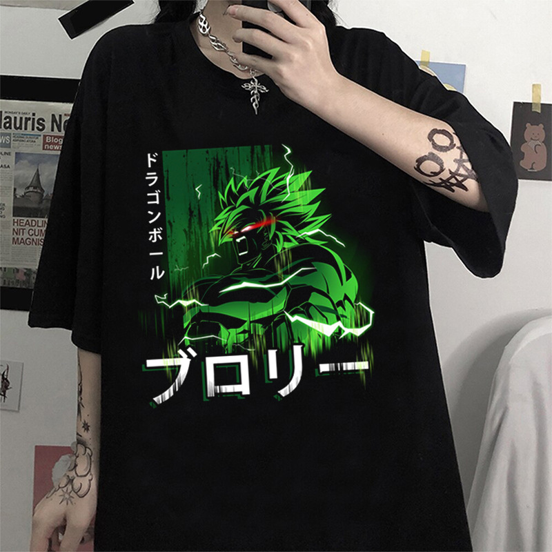 Japanese anime Dragon Ball Dragon Ball Z BROLY cross-border cotton Women's loose short sleeve cartoon printed T-shirt