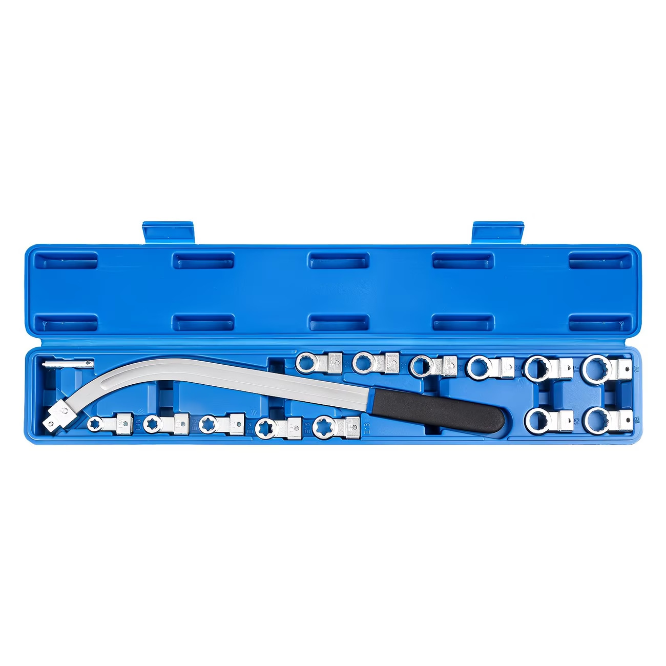 15-Piece Set of Pulley Wrenches, Engine Idler Tensioner Pulley Adjustment Wrenches, Extended Socket Wrenches