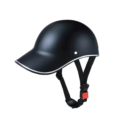 Factory Direct Sales Electric Vehicle Helmet Protective Cap Summer Riding Safety Duck Tongue Breathable Sun Protection Half Helmet Motorcycle (Motosiklet kaskı (dəbilqə)) - abs-reinforced-dumb-black