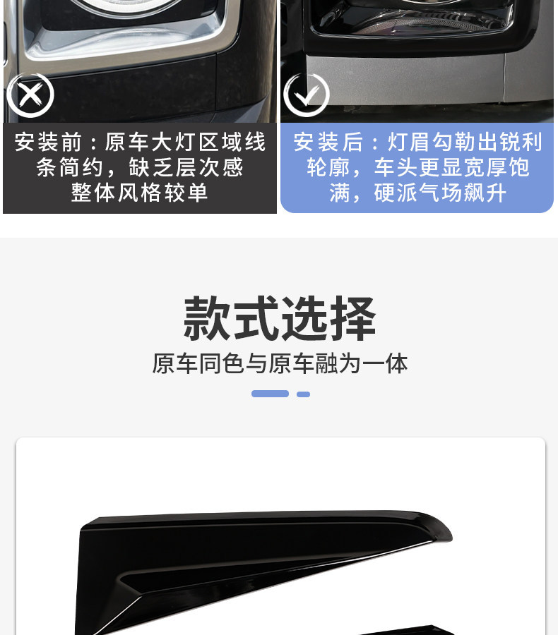 New Second-Generation Haval H9 Headlight Eyebrow Decorative Frame Special Appearance Modification Body Sticker