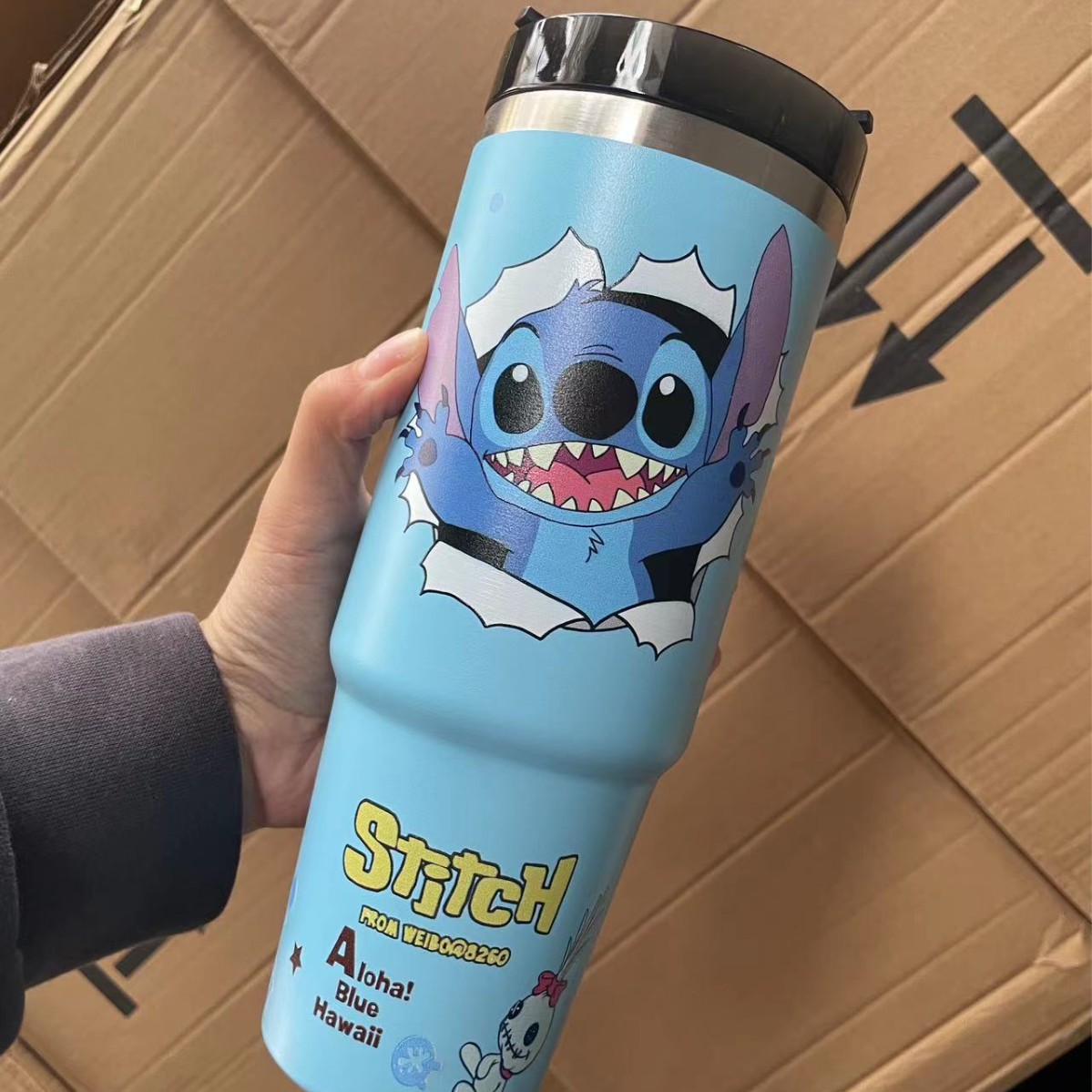 Taza Bingba de 30oz Taza de almacenamiento en frío de gran capacidad Taza de aislamiento de acero inoxidable 304 impresa en 3D Taza de automóvil de vacío