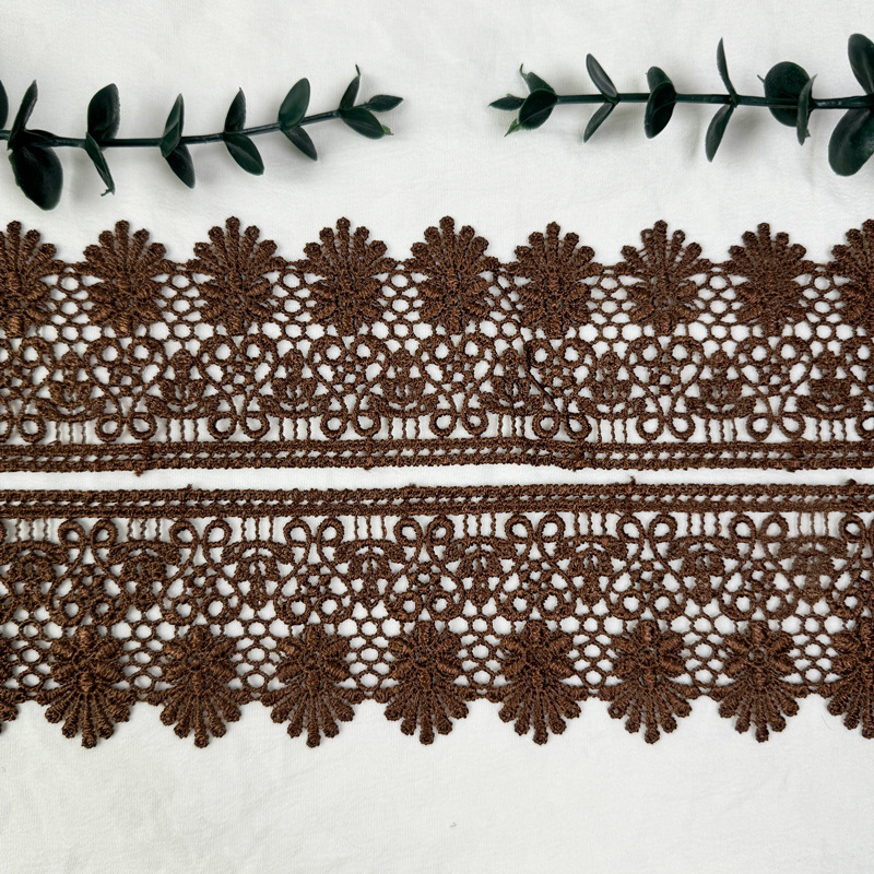 Inventario de 6CM códigos de barras de encaje multicolor ropa infantil cortina de falda para el hogar decoración de encaje accesorios solubles en agua