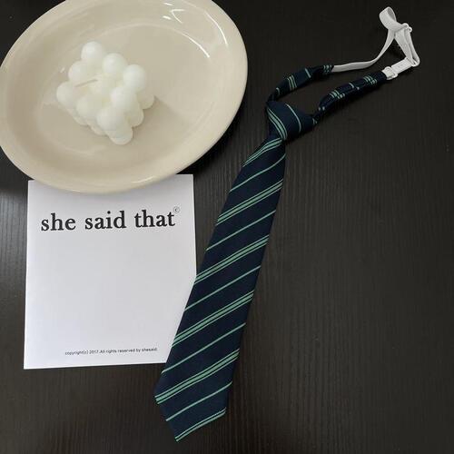 Black Tie JK/DK College Style Shirt Accessory Japanese School Uniform Striped Red Lazy No Tying School Provided Tie