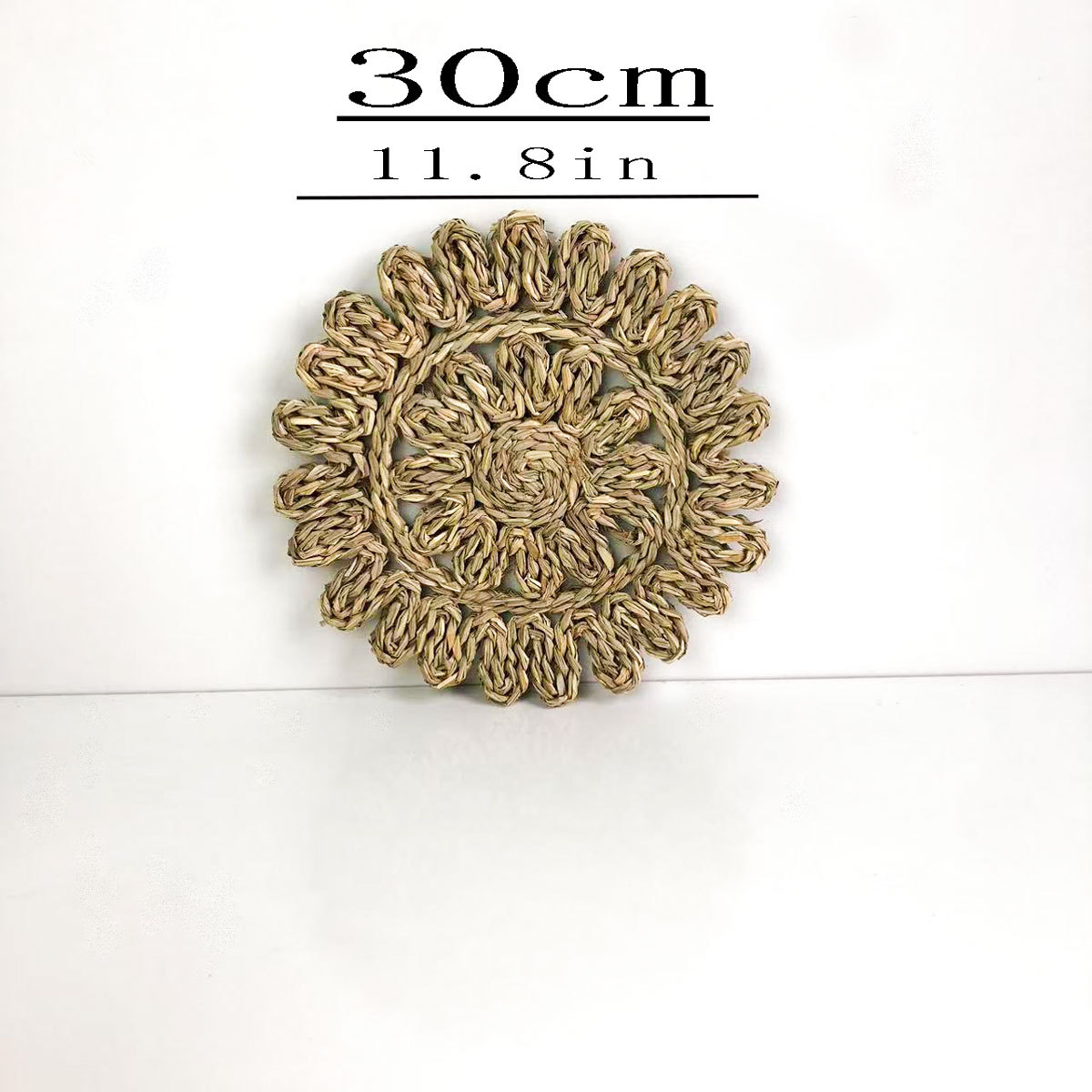 Gran por mayor tejido de paja artesanal tejido de caña personalidad característica de la decoración de pared del dormitorio estilo nórdico