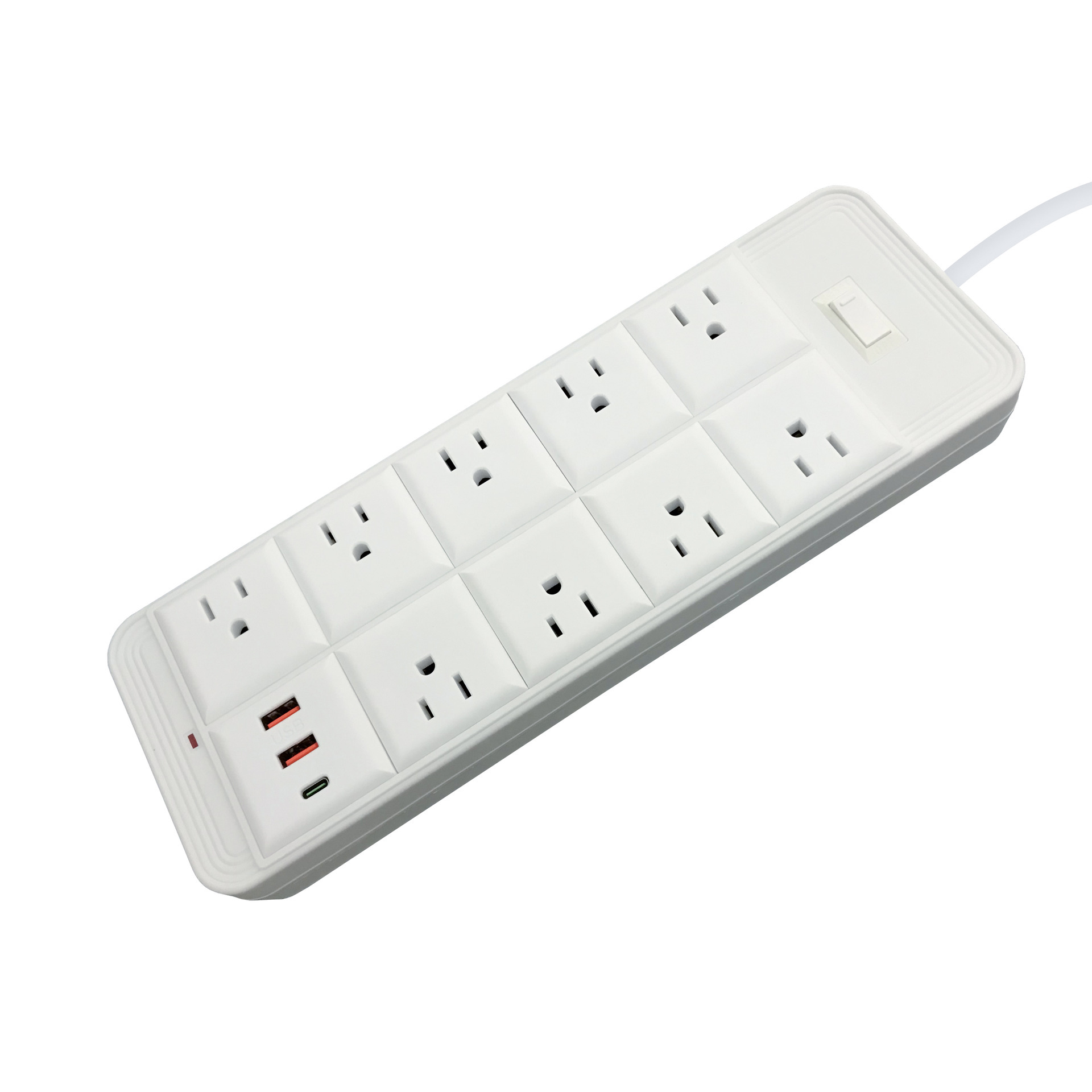 Jishun enchufe de alimentación de 10 dígitos con enchufe PD / USB, tablero de conexión transfronteriza anti-sobrecarga anti-inflama de Amazon