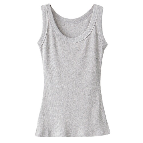 Breast-covering wide-shouldered camisole women's summer anti-exposure new threaded cotton slim fit versatile bottoming top