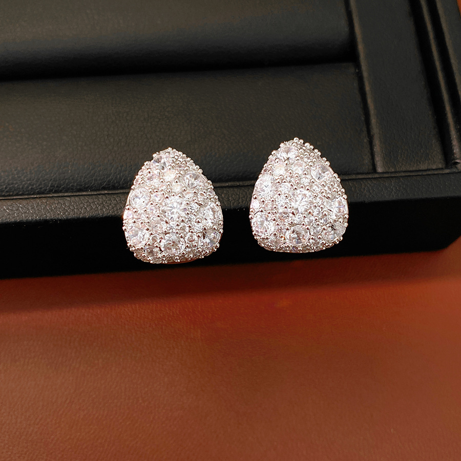 Agujas de plata de piedra de silicio gota de agua estilo simple y fría personalidad temperamento pendientes ligero de lujo alta sensación de pendientes image 7