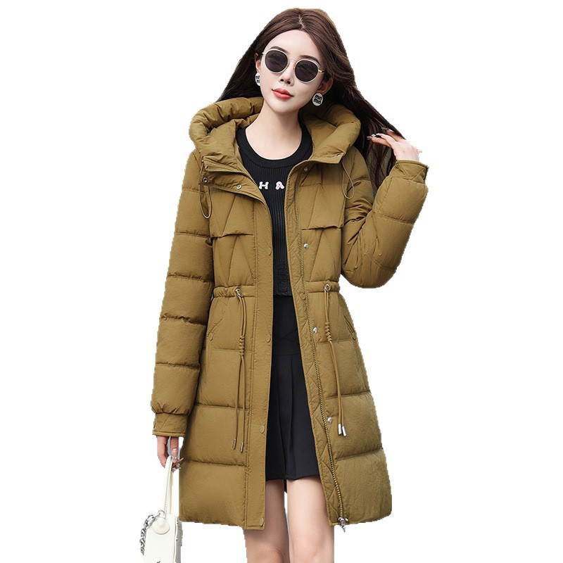Capa de algodón de invierno de mujer 2025, nueva chaqueta de pluma coreana, longitud media, suelta y gruesa, cintura delgada image 5