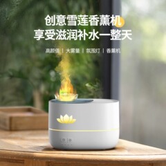国境を越えた新しいアイデア蓮のアロママシン家庭用デスクトップ小型加湿器usbミニ炎アロママシン