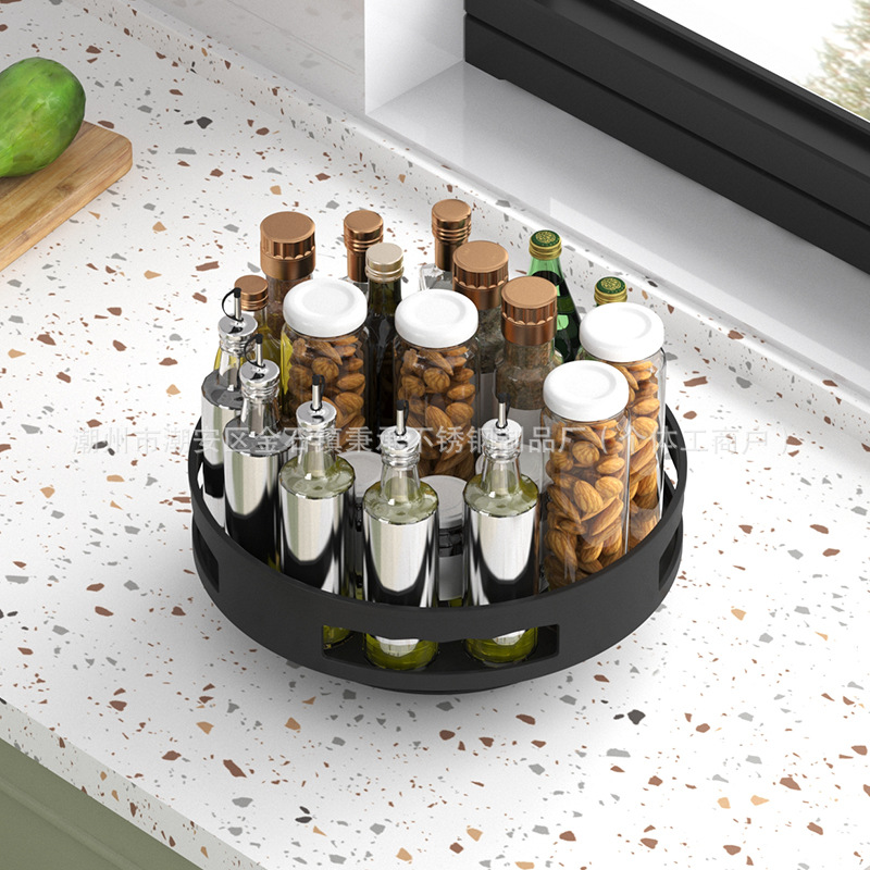 Estante de almacenamiento giratorio de cocina de múltiples capas sala de estar mesa giratoria de doble capa caja de almacenamiento de escritorio condimento botella condimento estante
