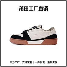 莆田鞋秋冬男F家新款拼色小白鞋女match保暖休闲运动鞋厚底板鞋