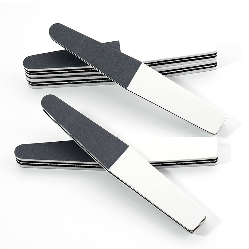 Tira de pulido gruesa de diamante tira de pulido 3-lado pulido frotar negro blanco gris esponja pulido archivo herramientas de uñas