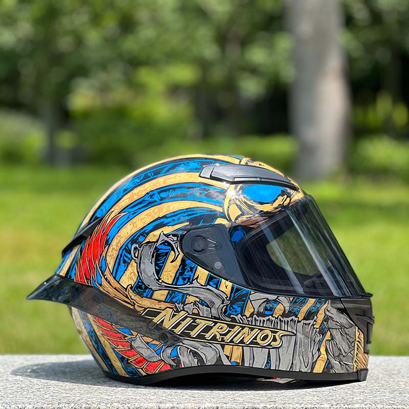 Motorcycle Helmet Personalized Snow House Style with Extended Spoiler