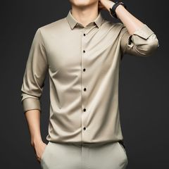 桑蚕丝衬衫男长袖免烫商务2025真丝高端垂感加大码衬衫西装高级感