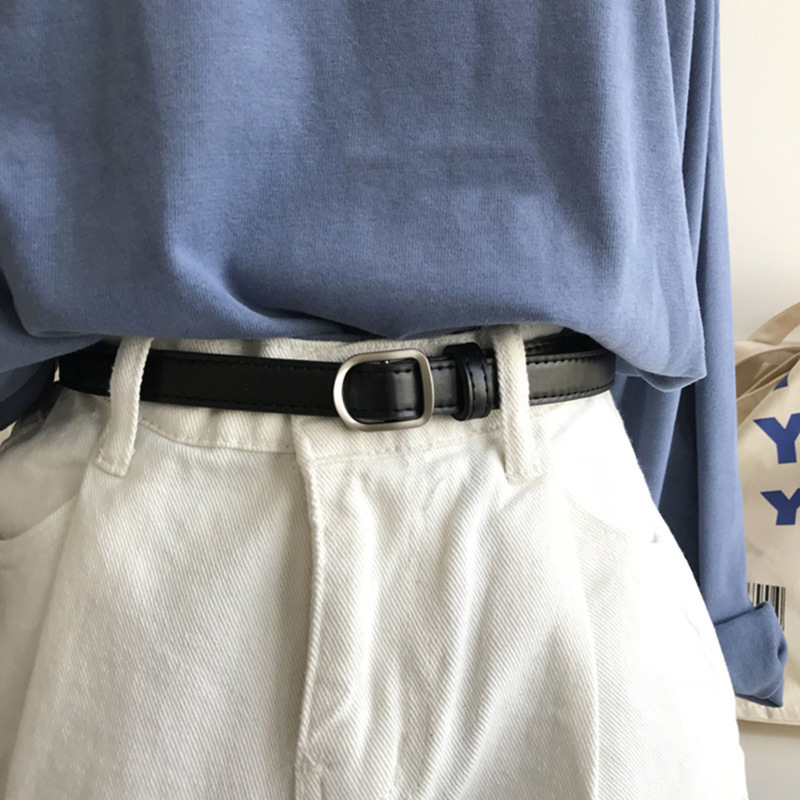 여성 무공 슬림 벨트 반원형 미니 허리띠 데일리 오피스룩 패션 벨트