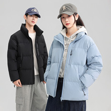 新款羽绒服冬季男宽松保暖立领外套女加厚白鸭绒情侣面包服上衣男