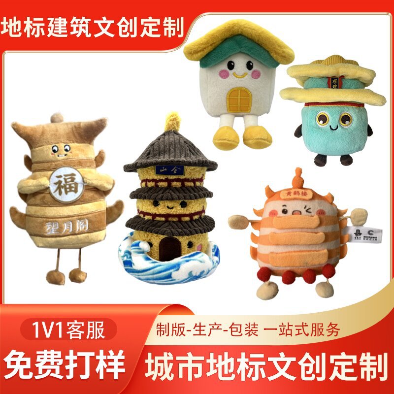 Custom Plush Toys of Museum Cultural and Creative Designs, Custom Plush Food and Architecture Pendants, Doll Keychains, Made to Order with Provided Images