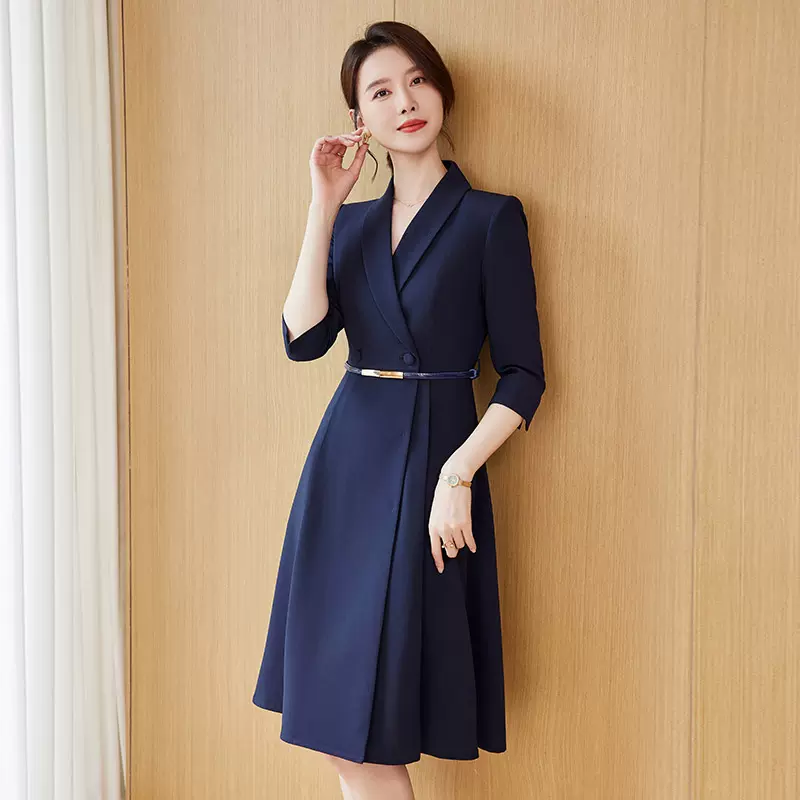 西装连衣裙女2025夏季新款收腰职业装精致女神范主持人上镜正装裙