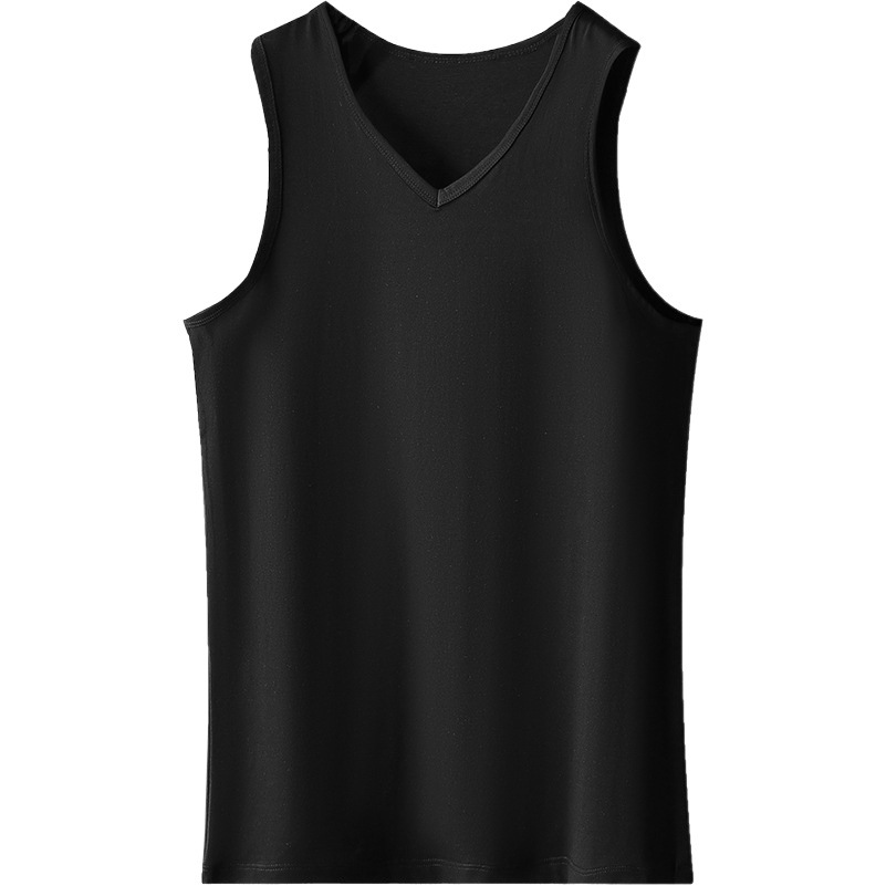 Camiseta sin Mangas Deportiva para Hombre de Modal Cuello en V, Sin Mangas para Deporte y Gimnasio