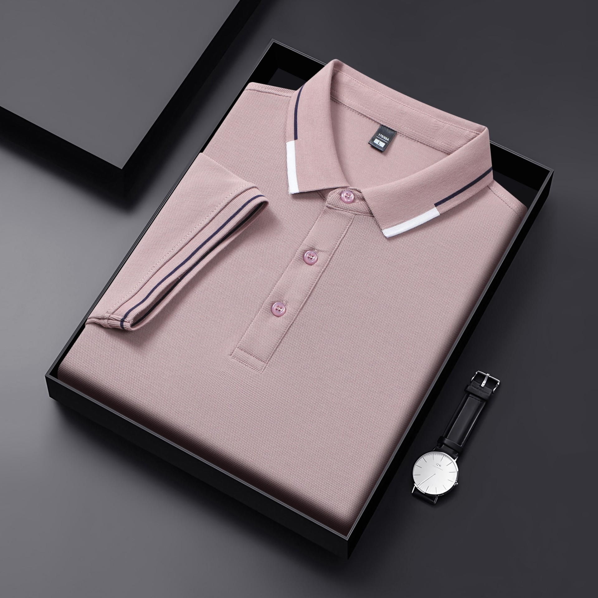 Camiseta Polo de Manga Corta con Tecnología Antibacterial de Seda Helada para Verano 2026, Color Sólido, Venta al Por Mayor