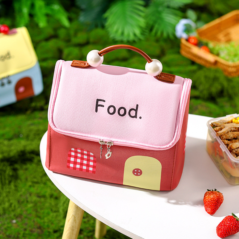Bolsa aislante portátil de gran capacidad con bolsa de arroz estilo caliente linda bolsa bento de casa pequeña bolsa de almuerzo de alto valor bolsa de almuerzo