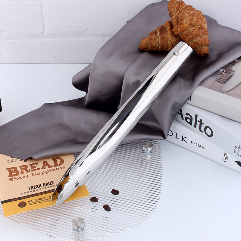 Deluxe Denas 18 / 10 gravedad de acero inoxidable abrazadera de alimentos automática abrazadera de pan tostado abrazadera de ensalada de restaurante