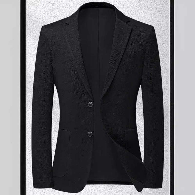 Autumn and Winter new jacquard stretch non-ironing suit men's suit Korean-style slim-fit trendy casual single-West Coat 555