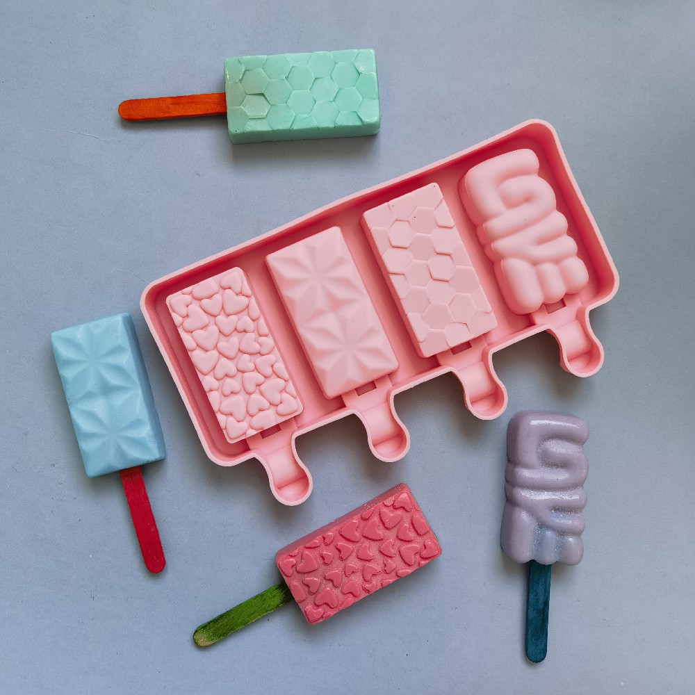 4 Lian Love Crystal Ice Cream 269 Helado Molde de silicona Postre Paletas de hielo Hacer suministros para fiestas de verano