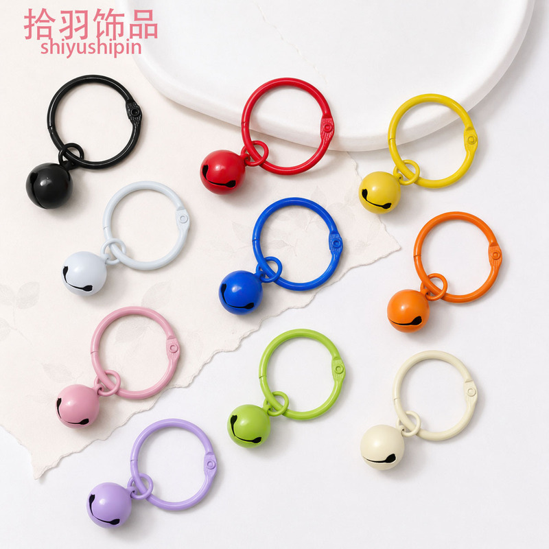 Colorful Painted 30 Card Rings + 14mm Bells DIY Bead Art Accessories Doll Bag Charms Keychain Wholesale Colorful Painted 30 Card Rings + 14mm Bells DIY Bead Art Accessories Doll Bag Charms Keychain Wholesale