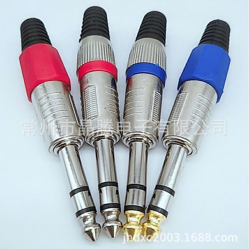 供应音视频头 6.3金属式音视频插头 卡侬式插头迷你镀金插座