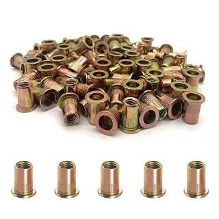 100PCS 1/4"-20 铆钉螺母,碳钢 UNC 铆钉螺母套装