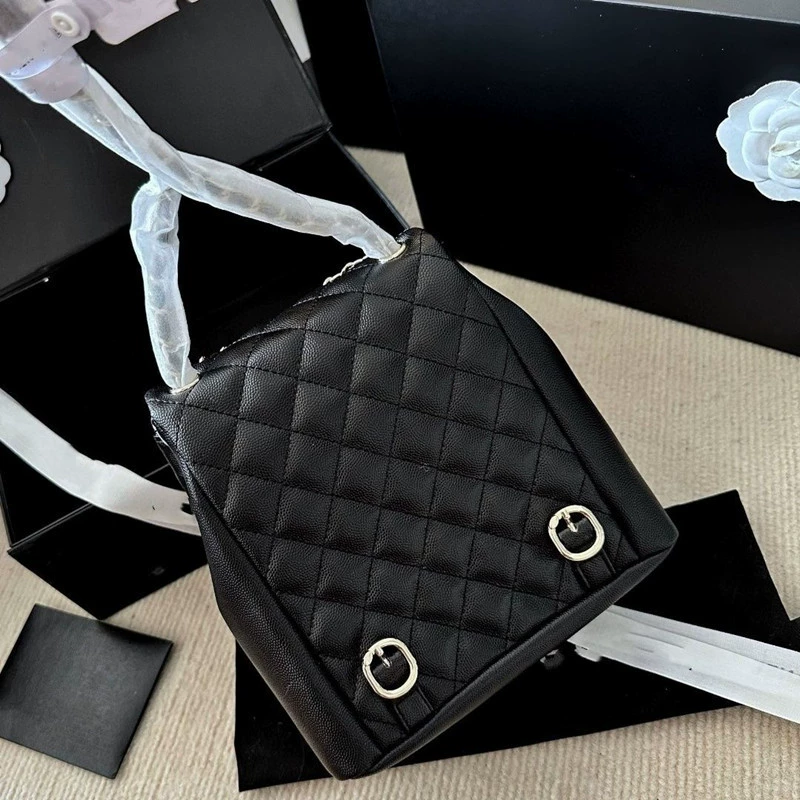 Небольшой рюкзак, школьная сумка, стильная цепочка, стиль Chanel, высокий класс, натуральная кожа, сумка-цепочка