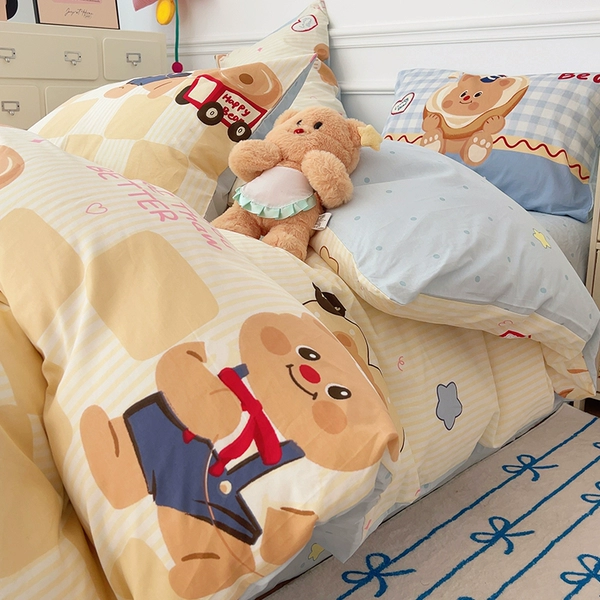 Cream Bear [100% high-quality cotton, worry-free sleeping naked]