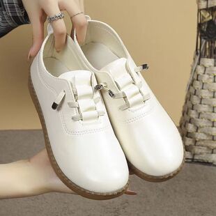 2024 Xiaoxiang Style Slip-on Soft-soled New Style Flat Shoes Lightweight Single-layer Shoes Casual Shoes Round-toe Shoes for Mother Lazy